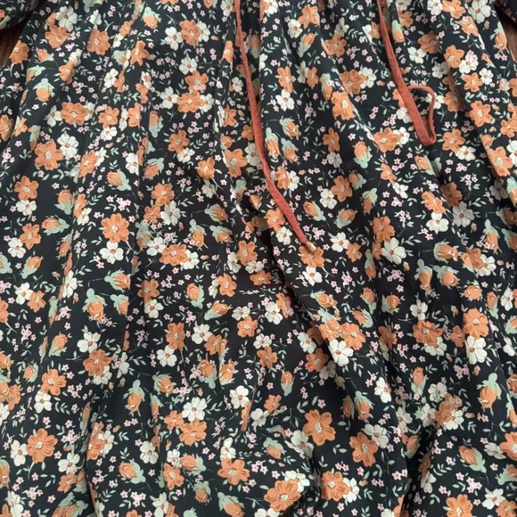 Entro Floral Dark Green Dress, Size Medium, Lined Dress - Picture 5 of 6